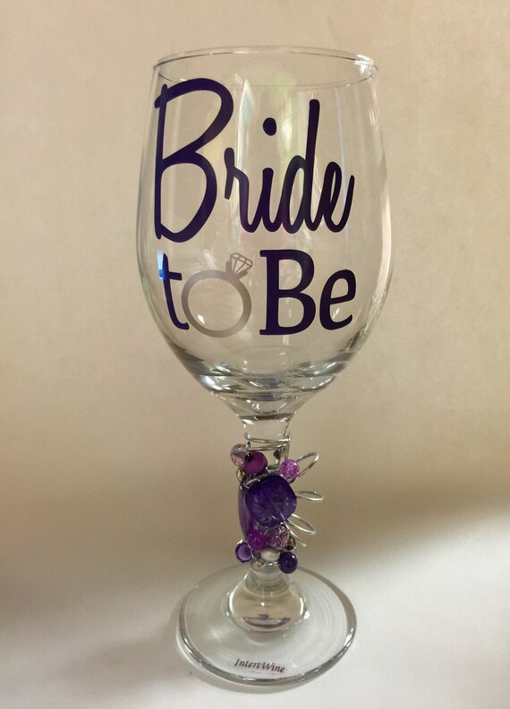Bride Wine Glass Bride to Be by IntertWineDrinkware on Etsy