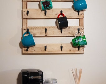 Coffee and Tea Pallet Mug Rack - Small