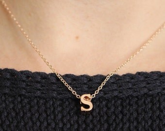 Initial necklace, initial jewellery, silver initial charm, rose gold letter necklace, rose gold initial necklace, personalised necklace