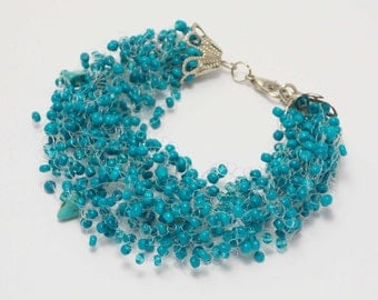 Teachers gift corporate gifts/for/her elastic bracelet Teal jewelry dark turquoise bracelet ocean jewelry turquoise jewelry energy bracelet