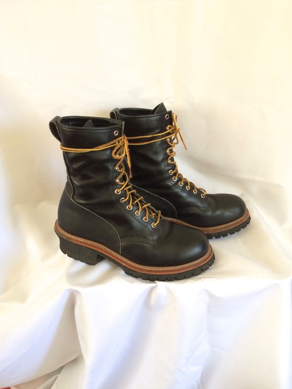 red wing lace to toe logger boots