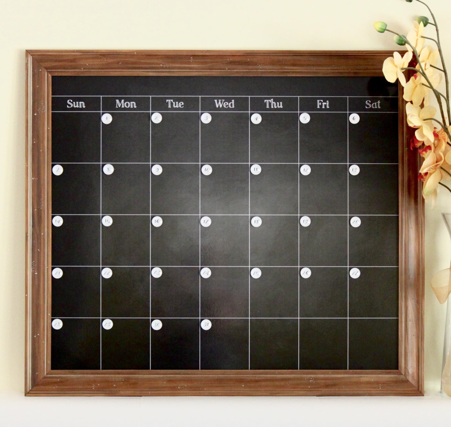 Large Chalkboard Calendar and Custom Framed