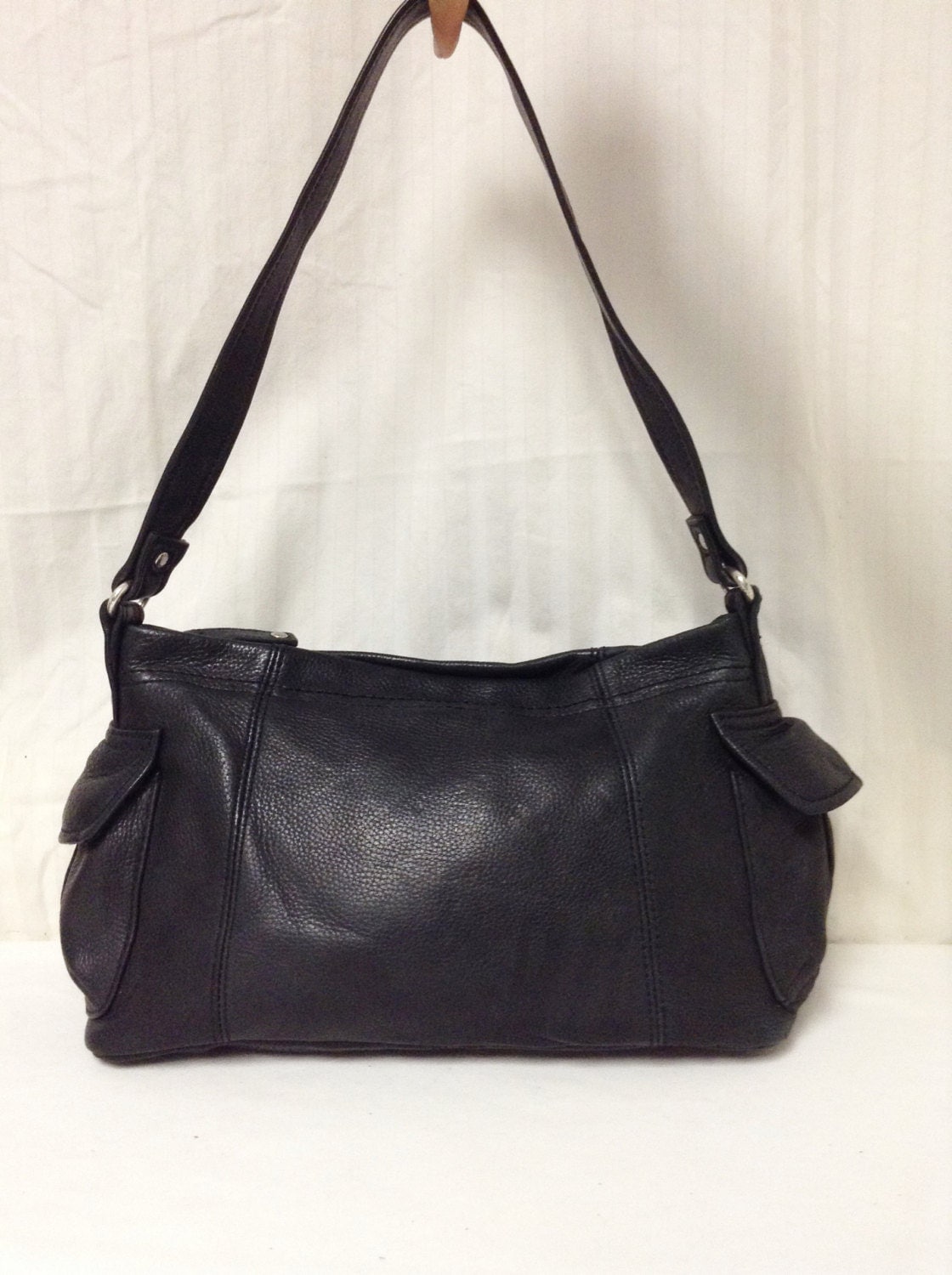 Fossil Black Leather pursebags purses Shoulder Bag Fossil