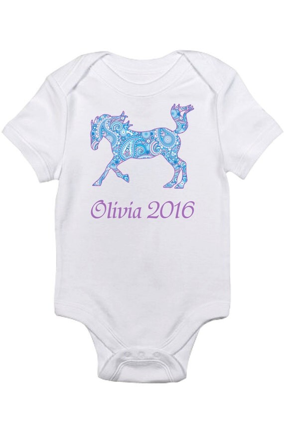 Personalized Horse Onesie for Baby Girls by EquestrianCreations