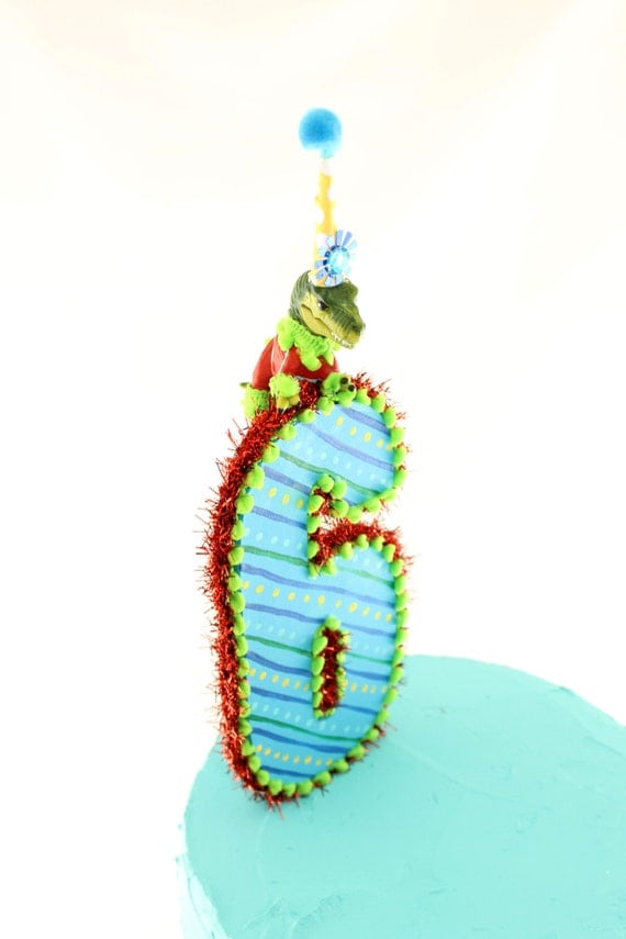 number 6 cake topper