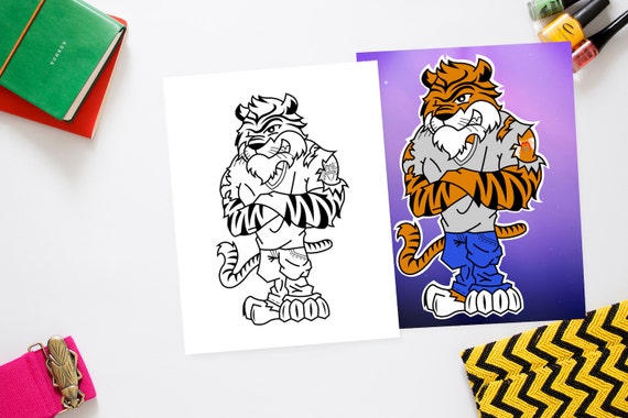 Coloring Pages for Adults Year of the Tiger Kids by NotZeroYet