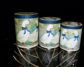 Tin Goose Nesting Canisters (set of 3)