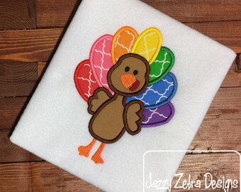 Turkey Applique embroidery Design - Thanksgiving Appliqué Design - turkey Applique Design
