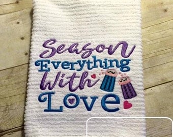 Season Everything with Love saying Embroidery Design - kitchen embroidery design - saying embroidery design - Cooking embroidery design