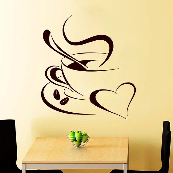 Coffee Wall Decals Cup Decal Cafe Vinyl Stickers Home Decor