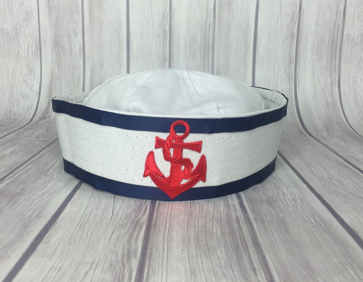 Sailor Hat Cruise Hat Sailor Hat Blue and by ChicDesignsStudio