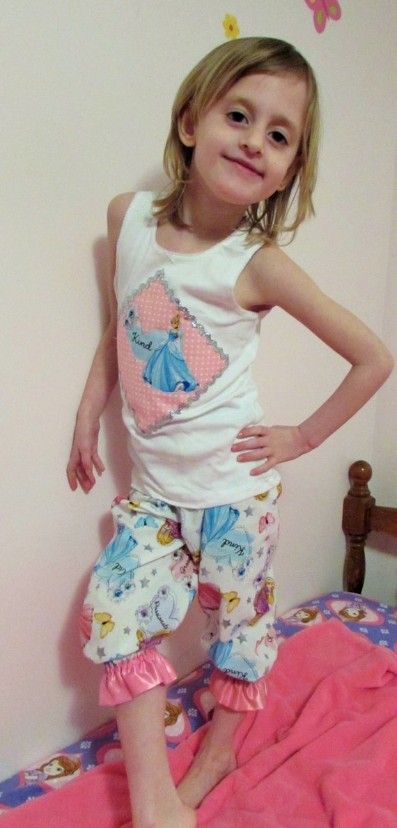 Princess pajamas/Disney outfit/Princess outfit/girls pajamas/Disney pajamas/Princess tank top/girls gift/gift for girl/birthday gift