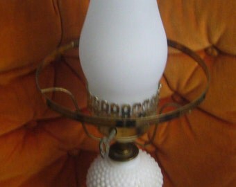 Vintage Hobnail, Milk Glass Lamp.