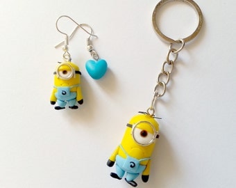 Angry Minions FAN ART - Despicable Me Cattivissimo Me - Kevin Stuart Bob Banana Necklace earrings or Keychain