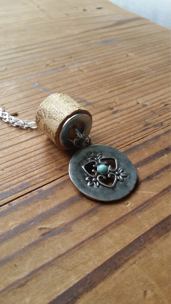 Items similar to Cork Jewelry, Wine Cork Necklace, Wine Cork Pendant