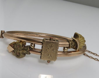 Victorian Gold Filled Bangle Bracelet.