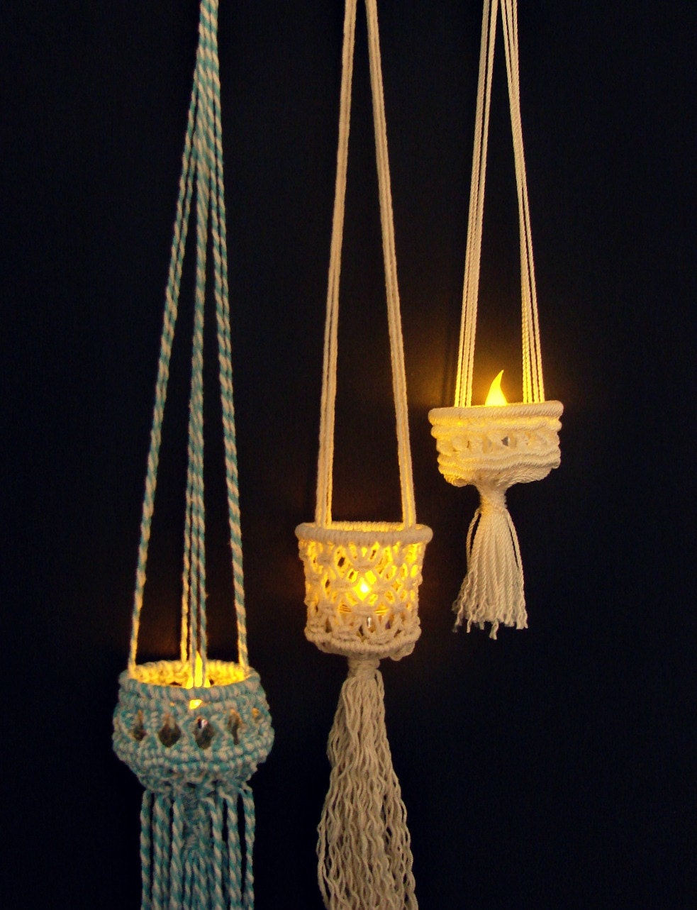 Hanging light decor. Macrame hanging lantern. by RetoDecor on Etsy