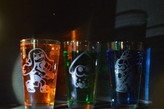 Splatoon Etched pub glass set of 3