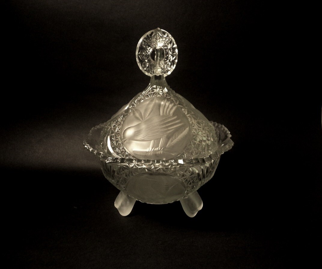 Vintage Hofbauer Candy Dish Lead Crystal Bowl Byrdes