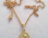 Necklace - St James of Compostela - 18K Gold Vermeil - 16mm + 18 inch 18K Gold Plated chain