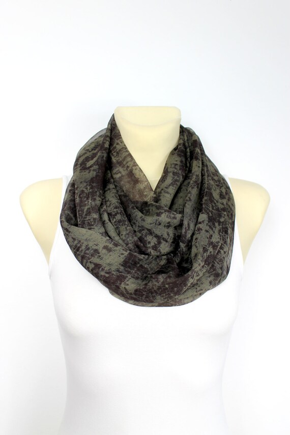 Silk Infinity Scarf Brown Silk Scarf Boho Womens Spring Fashion Accessories Gift for Mom Scarf for Women Summer Outdoors Summer Party