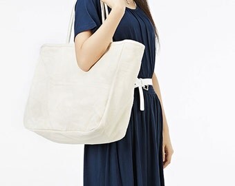 Canvas Handbag, Canvas Tote Bag, Large Canvas Tote Bags, Canvas Storage Bag, Overnight bag, weekend bag 3 colors