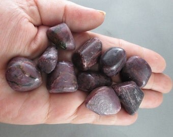 1 Natural Ruby Stones Tumbled - Heart Chakra, Laughter Stone, Reiki Crystals, Energy Healing, Raw Ruby, Polished Stones (T158)