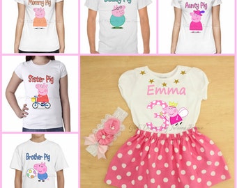 Peppa Pig family shirts, Peppa Pig Shirt, Family Shirt, Peppa Pig Birthday Shirt, Peppa Pig Birthday, Peppa Pig,Personalized Peppa Pig Shirt
