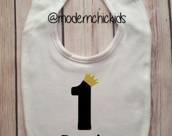 Wild One Peronalized Bib Where The Wild Things Are Baby Bib Smash Cake First Birthday