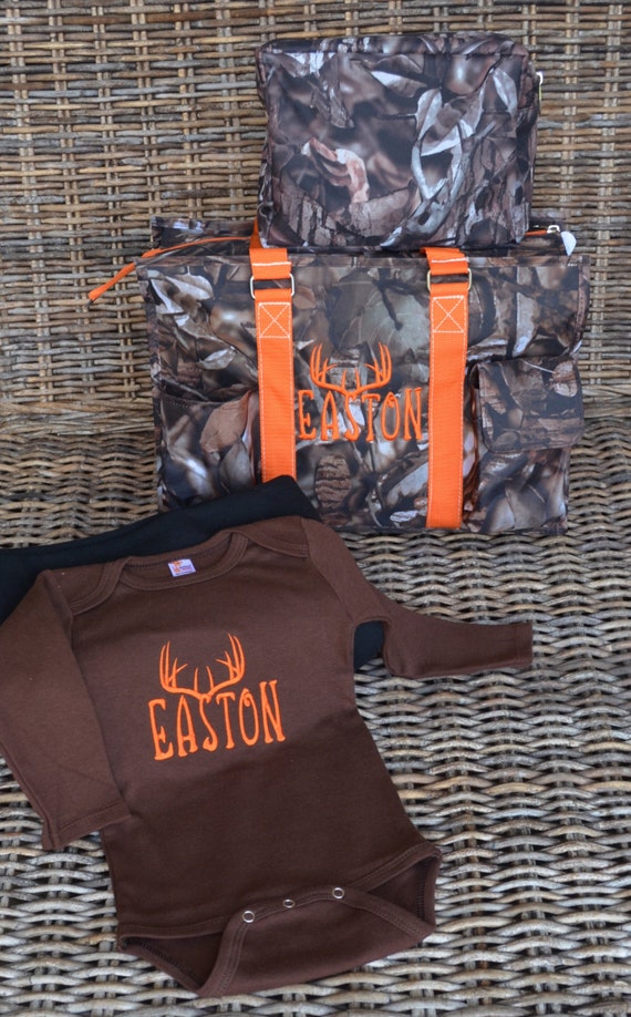 Camo Diaper Bag Set 19 and 16 Utility Tote by StitchedInStyle1