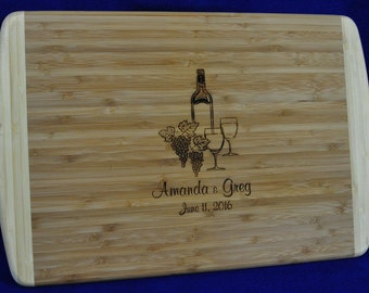 Wedding Gifts For Couple ~ Wedding Gift ~ Engraved Cutting Board ~ Free Engraving ~ Wine Gift ~ Christmas Gifts For Friends ~ Anniversary ~