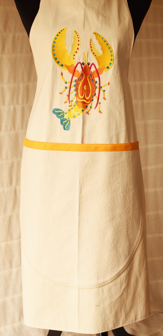 Caribbean Lobster Apron for the Seafood Chef Heavy Cotton