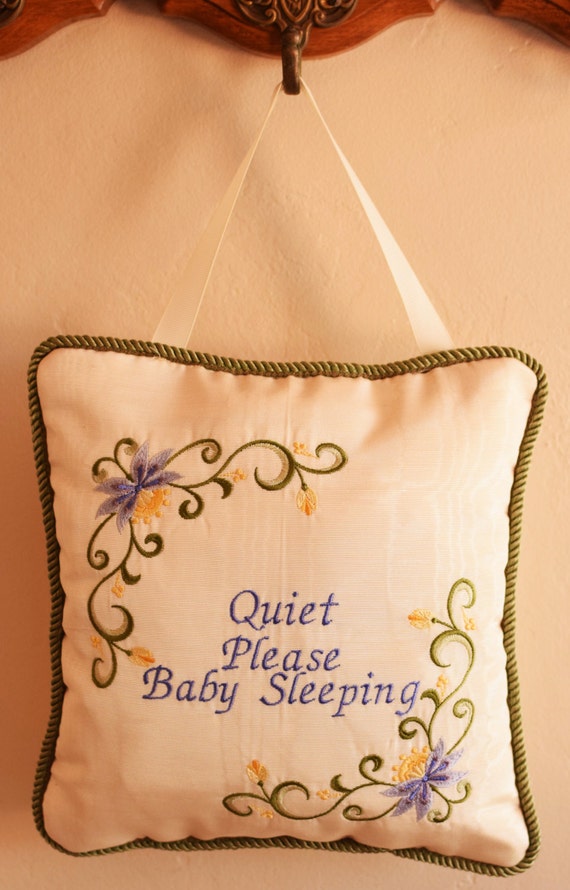 Door Hanger for Nursery Embroidered with by