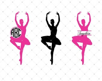 Ballerina SVG, Ballet SVG, Ballet Dancer svg, cut files for Silhouette, cut files for crcut, svg files, Monogram frames svg, Circle monogram
