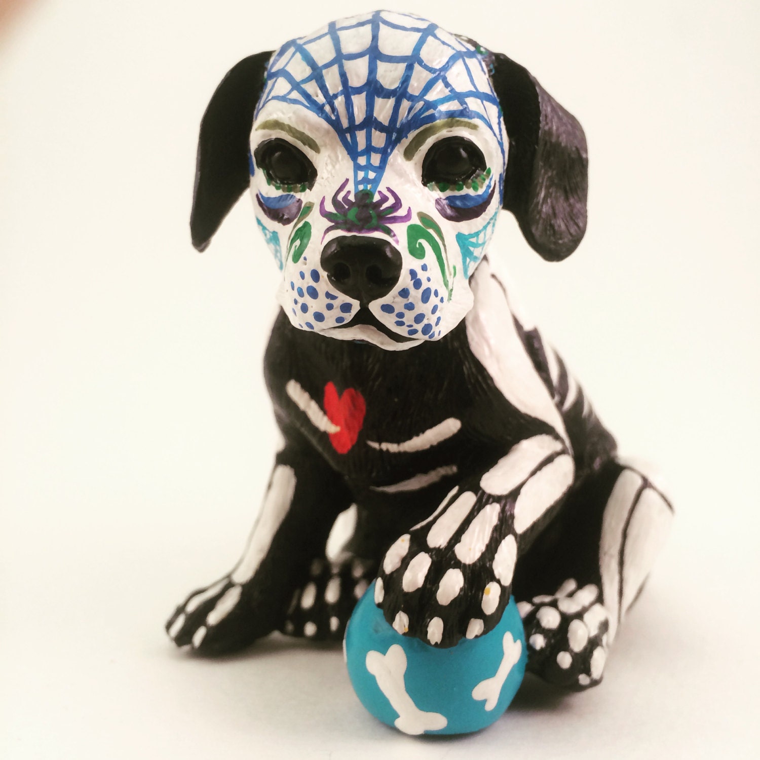 Day of the Dead dog figurine Sugar Skull puppy art sculpture