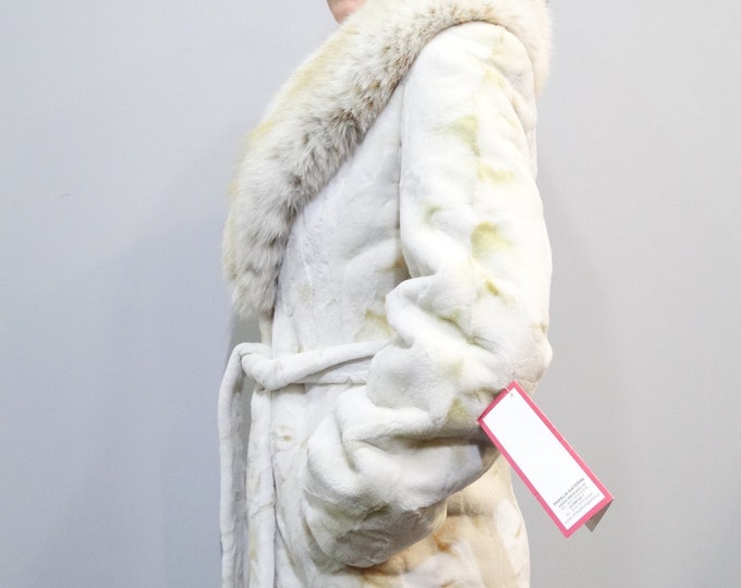 Coat Jacket Filimegas Furs Real Mink Fur Sheared With Big Fox Collar Woman Coat