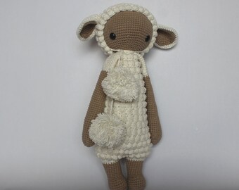 Handmade Crochet Lupo the lamb - Lalylala Pattern, Lamb Plush Toy, Lamb Stuffed Animal, Amigurumi sheep, baby shower gift, baby room decor