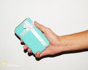 Turquoise Mint Quatrefoil Samsung Galaxy S3 S4 iPhone 4 4s iPhone 5 iPhone 5s 5c Case Personalized Phone Case Crochet Phone Case Made order