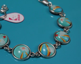Bracelet with cabochon-hot air balloons