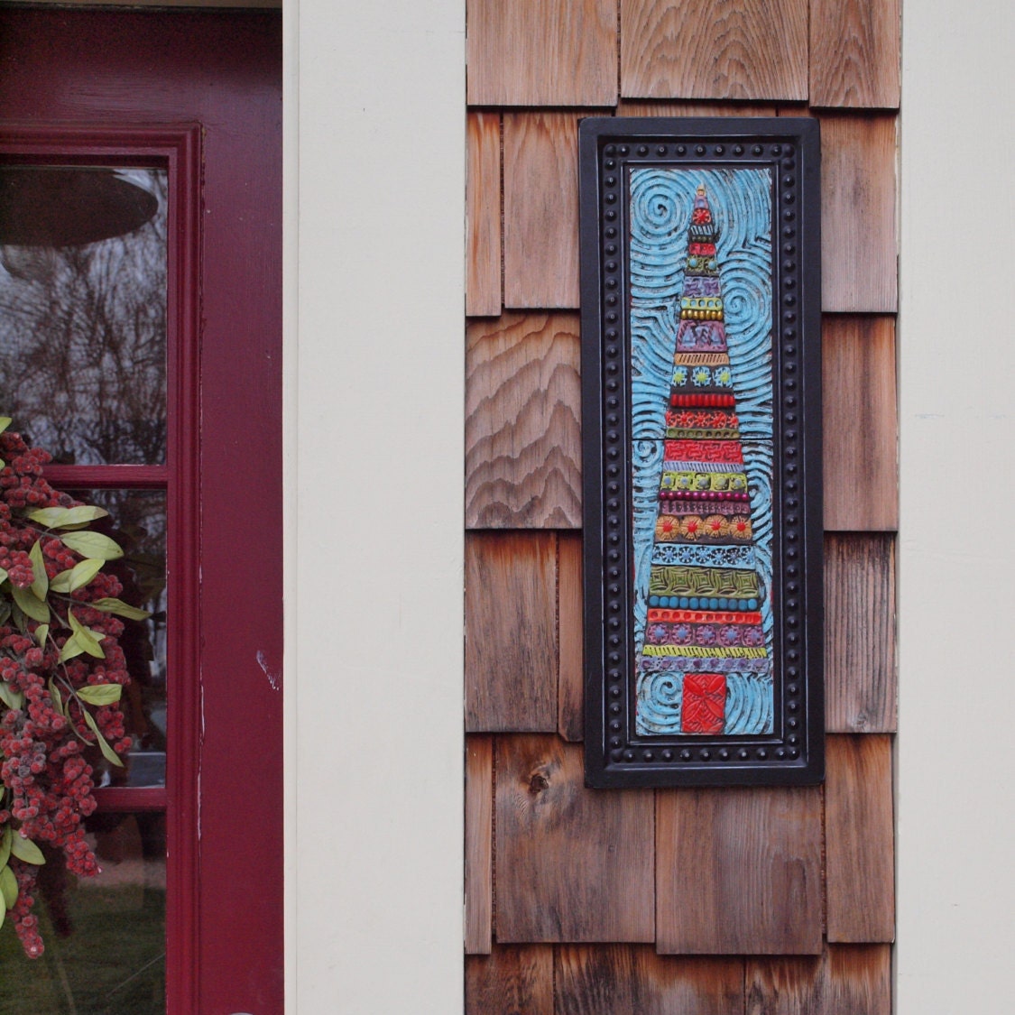 Mosaic Tree Wall Art READY TO SHIP Christmas Tree Mosaic Wall