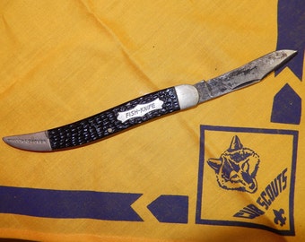 Hook remover fish Knife-Single Blade-Hook Remover-New-York City-1950s-Boy scouts knife-folding pocket knife-