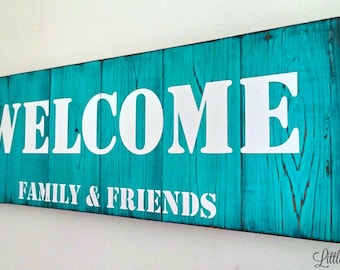 Welcome Sign | Front Porch Sign | Large Wooden Sign | Front Porch Decor | Wood Welcome Sign | Rustic Welcome Signs | More Color Options
