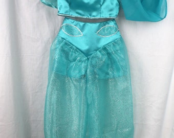 Size 7/8, 3 Piece Teal Genie Costume