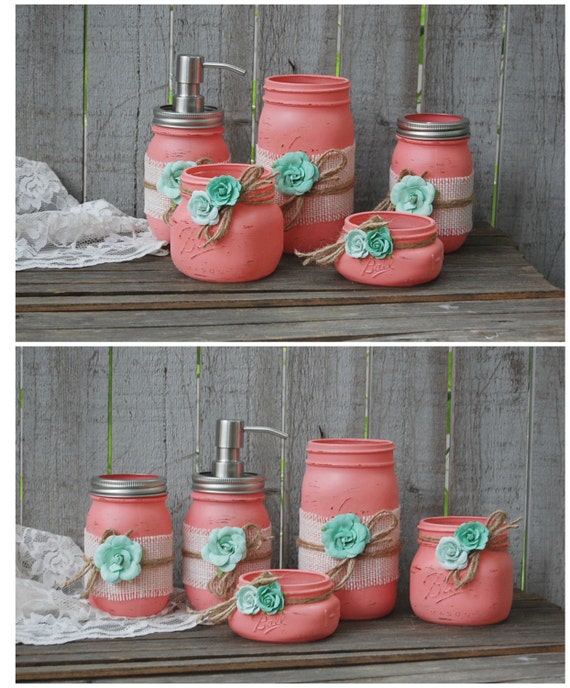 Coral Bathroom Decor
