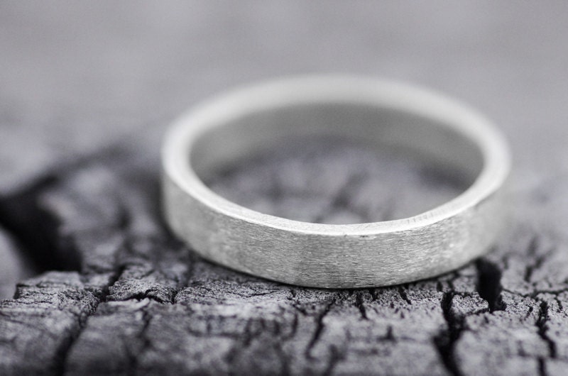 Promise Pure Silver Ring Simple Plain Band Size 8 Matte