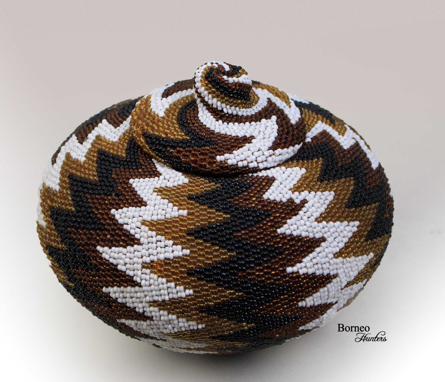 Beaded Spherical Basket.Handwoven Natural Fiber Basket Earth