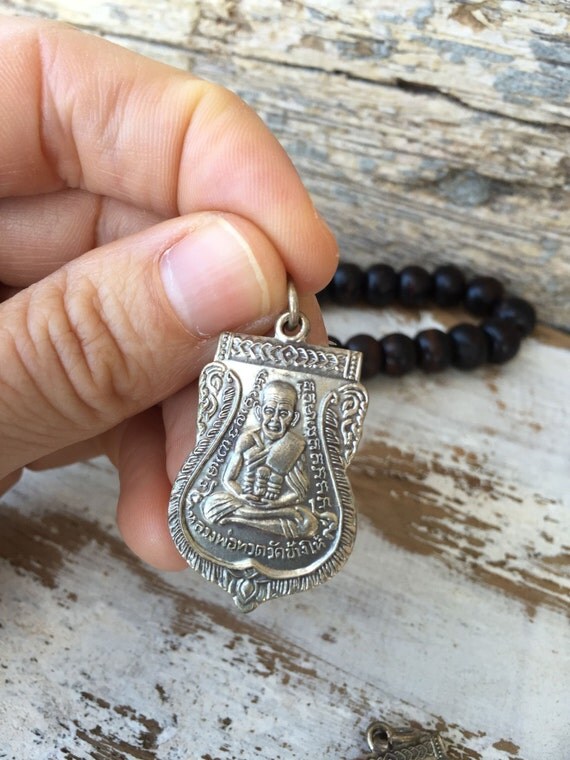 Thai Buddha Amulet Pendant / Buddha Pendant / Metal Amulet