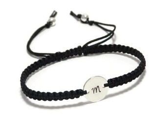 Monogram Bracelet, Initial Bracelet, Personalized Bracelet, Customized Bracelet, Engraved Bracelet, Macrame Bracelet, Personalized Macrame