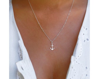 Sterling Silver Anchor Necklace, Minimalist Anchor Jewelry, Travel Inspired Jewelry, Tiny Silver Anchor, Sterling Silver Nautical Necklace