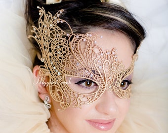 Masquerade Mask Gold Lace Mask Mardi Gras Masks Phantom of the Opera Masks